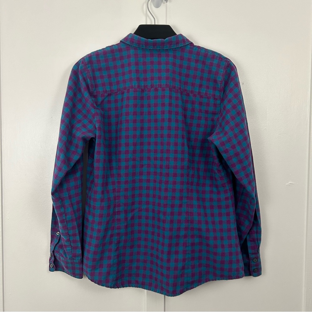Orvis womens top button down blue purple gingham size M - Picture 4 of 7